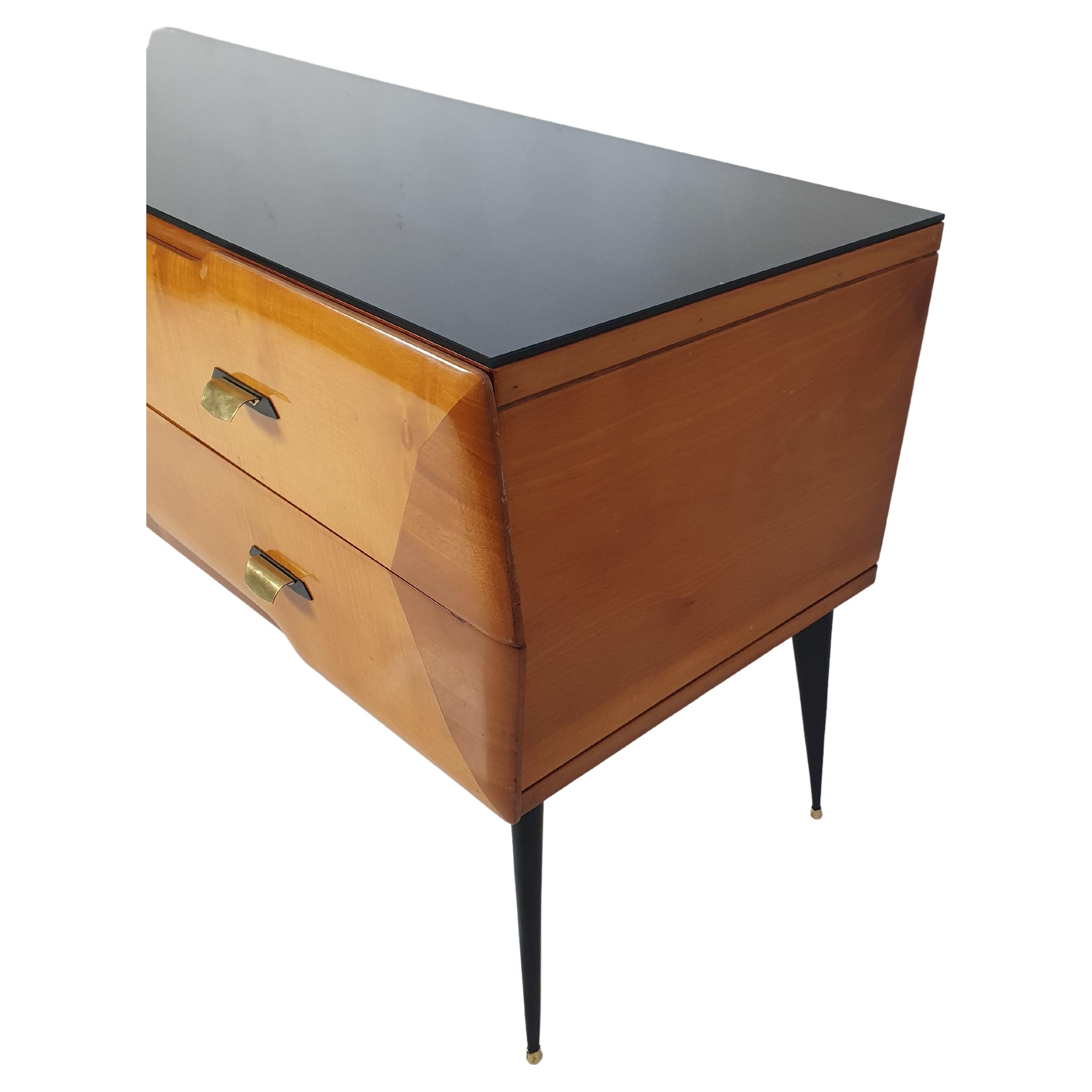 Brass Midcentury Credenza in the Manner of Gio Ponti, Italy For Sale