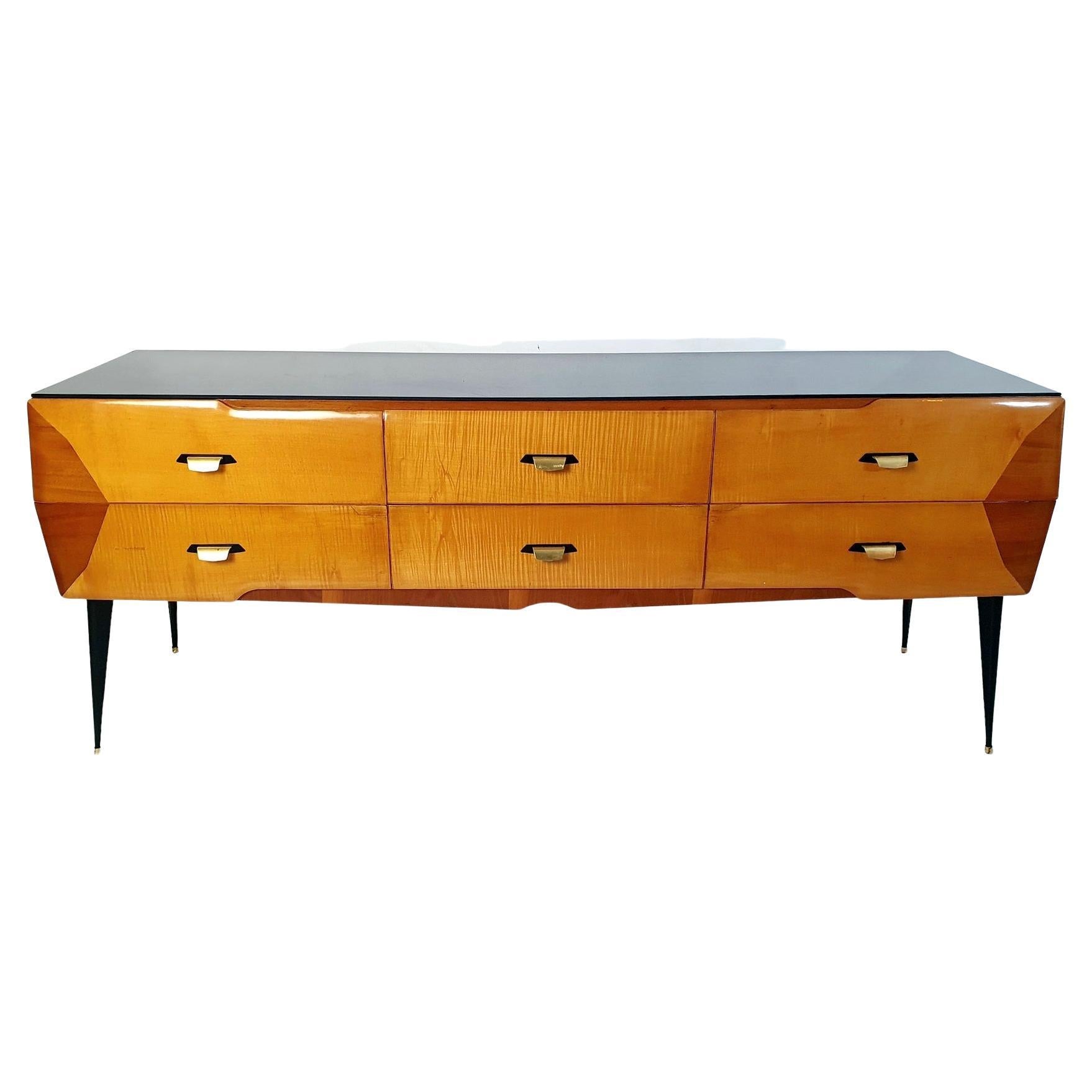 Midcentury Credenza in the Manner of Gio Ponti, Italy For Sale