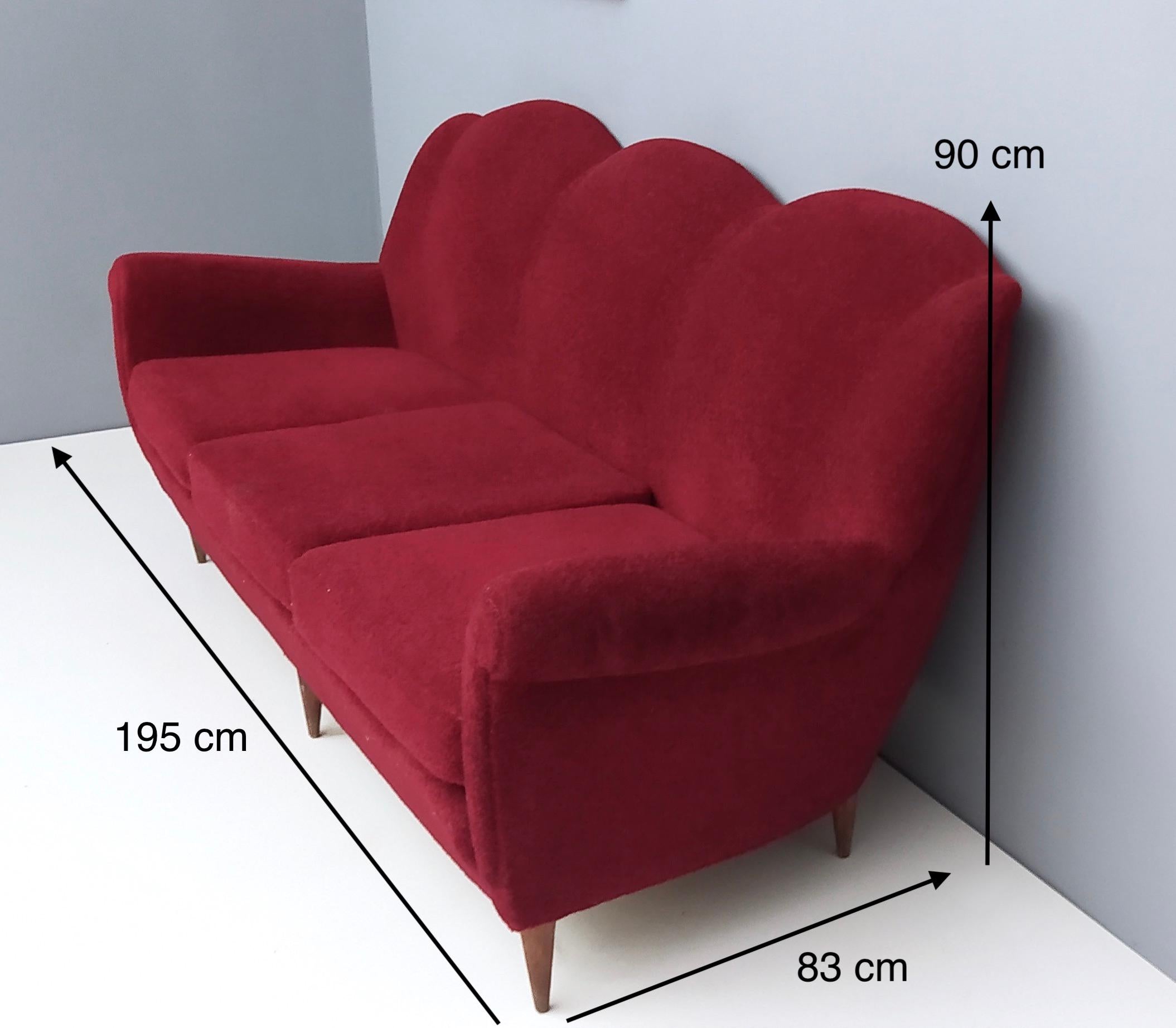 Midcentury Crimson Sofa by Gigi Radice for Minotti, Italy, 1950s 5