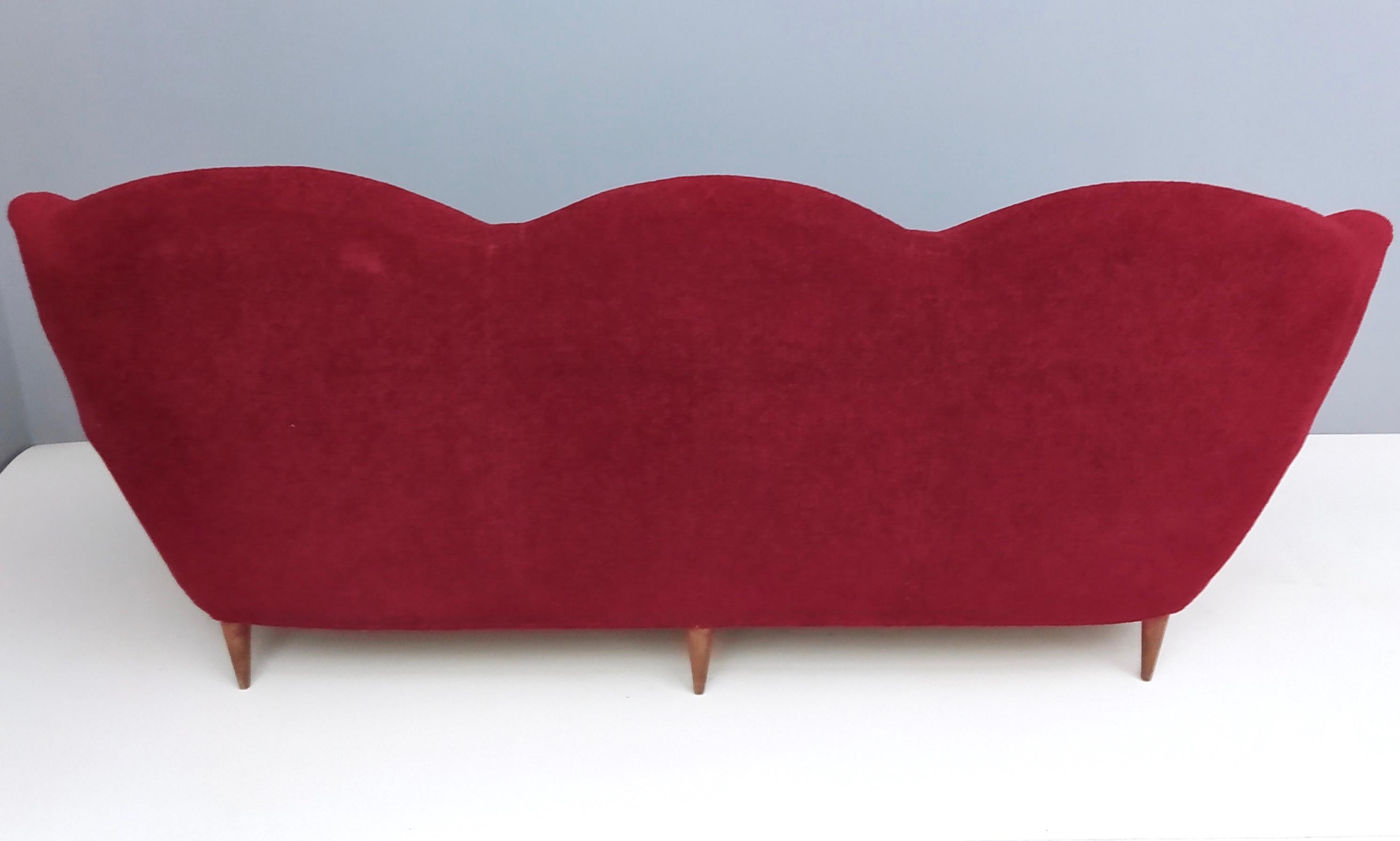 Midcentury Crimson Sofa by Gigi Radice for Minotti, Italy, 1950s 2