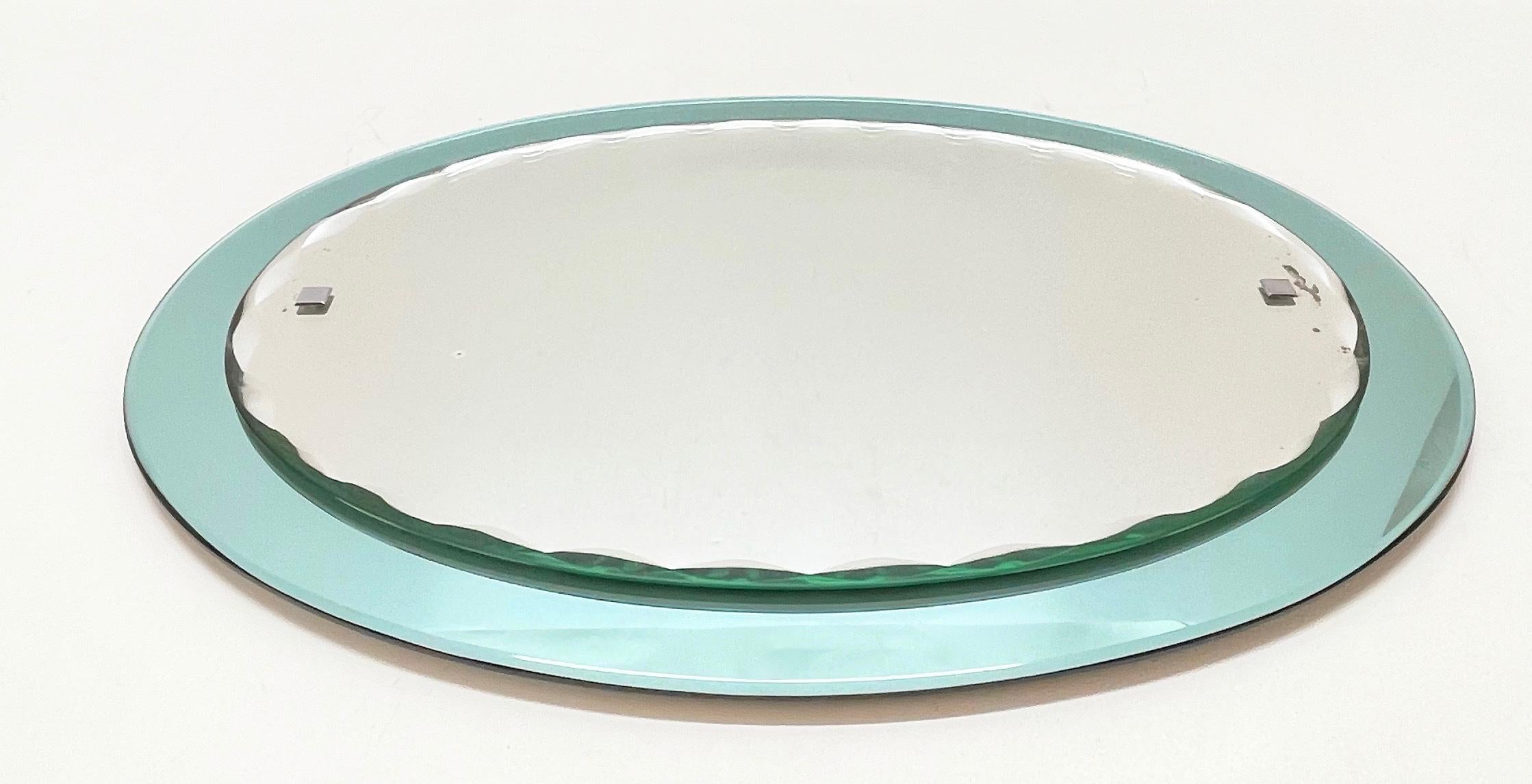 Italienischer Cristal Arte geschnitzter ovaler Spiegel aus der Jahrhundertmitte, gerahmt, Italien 1960er im Angebot 6