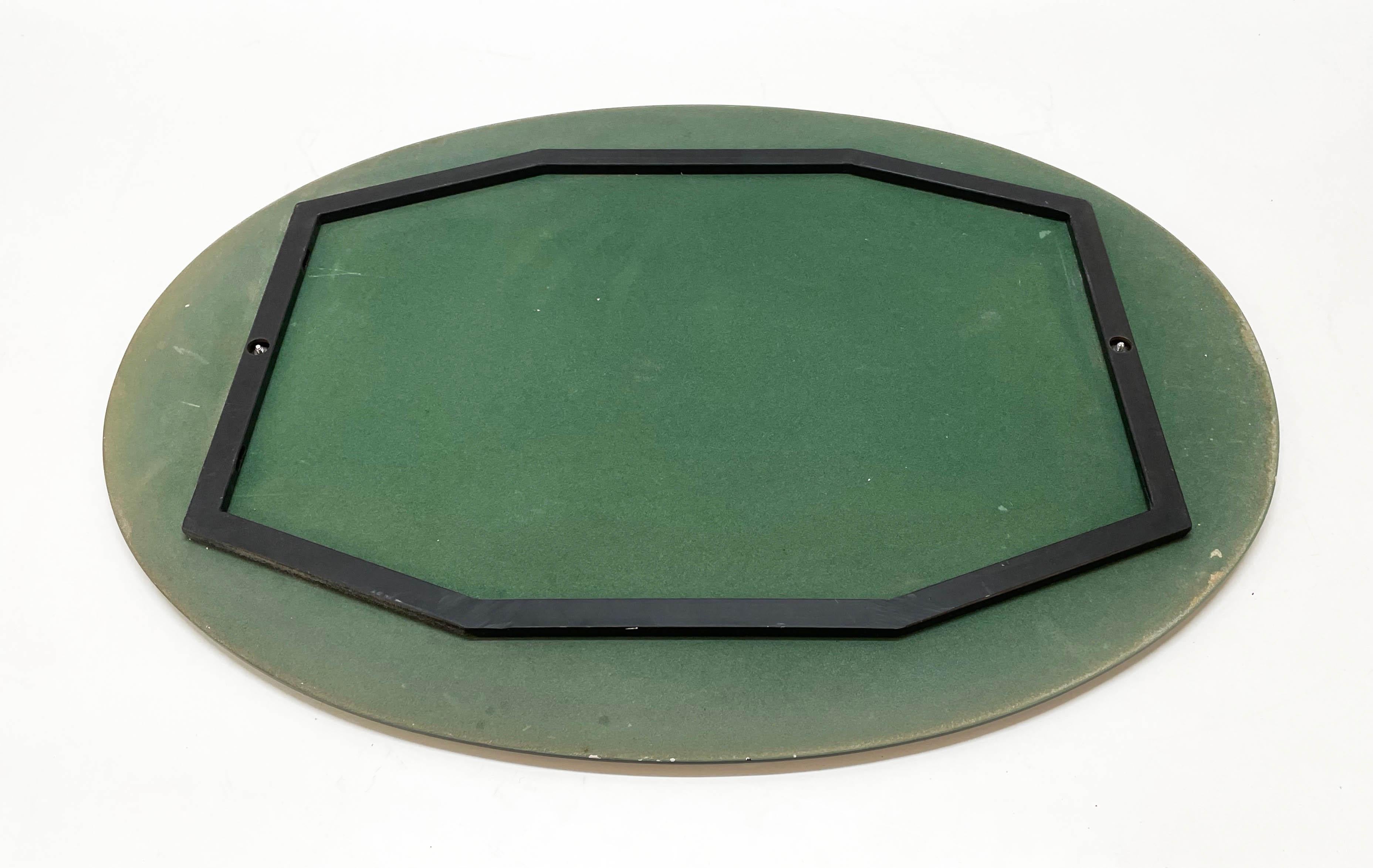 Mid-Century Italian Cristal Arte carved oval mirror, framed, Italy 1960s 14