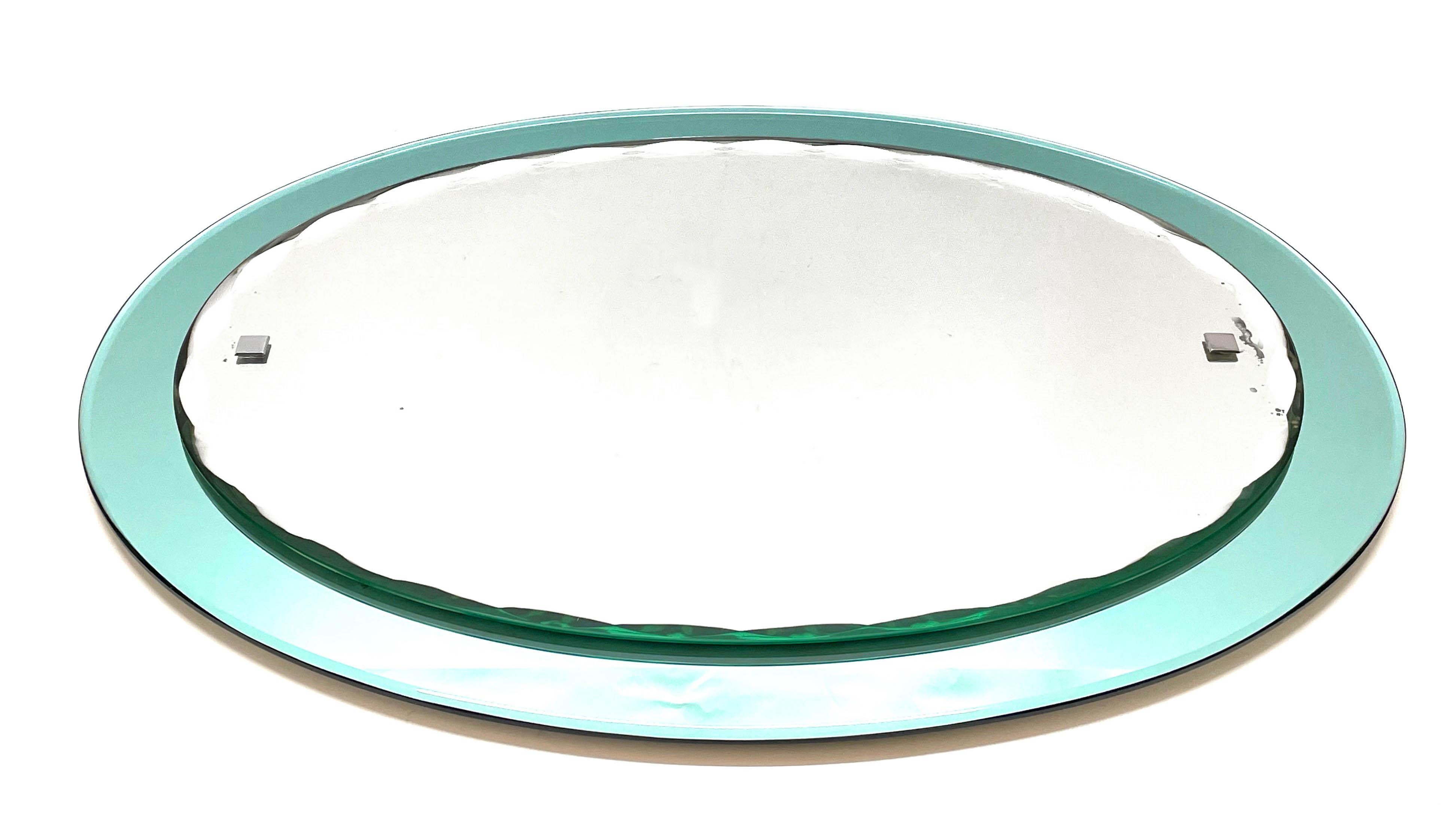 Mid-Century Italian Cristal Arte carved oval mirror, framed, Italy 1960s For Sale 2