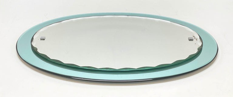 Mid-Century Italian Cristal Arte carved oval mirror, framed, Italy 1960s For Sale 3