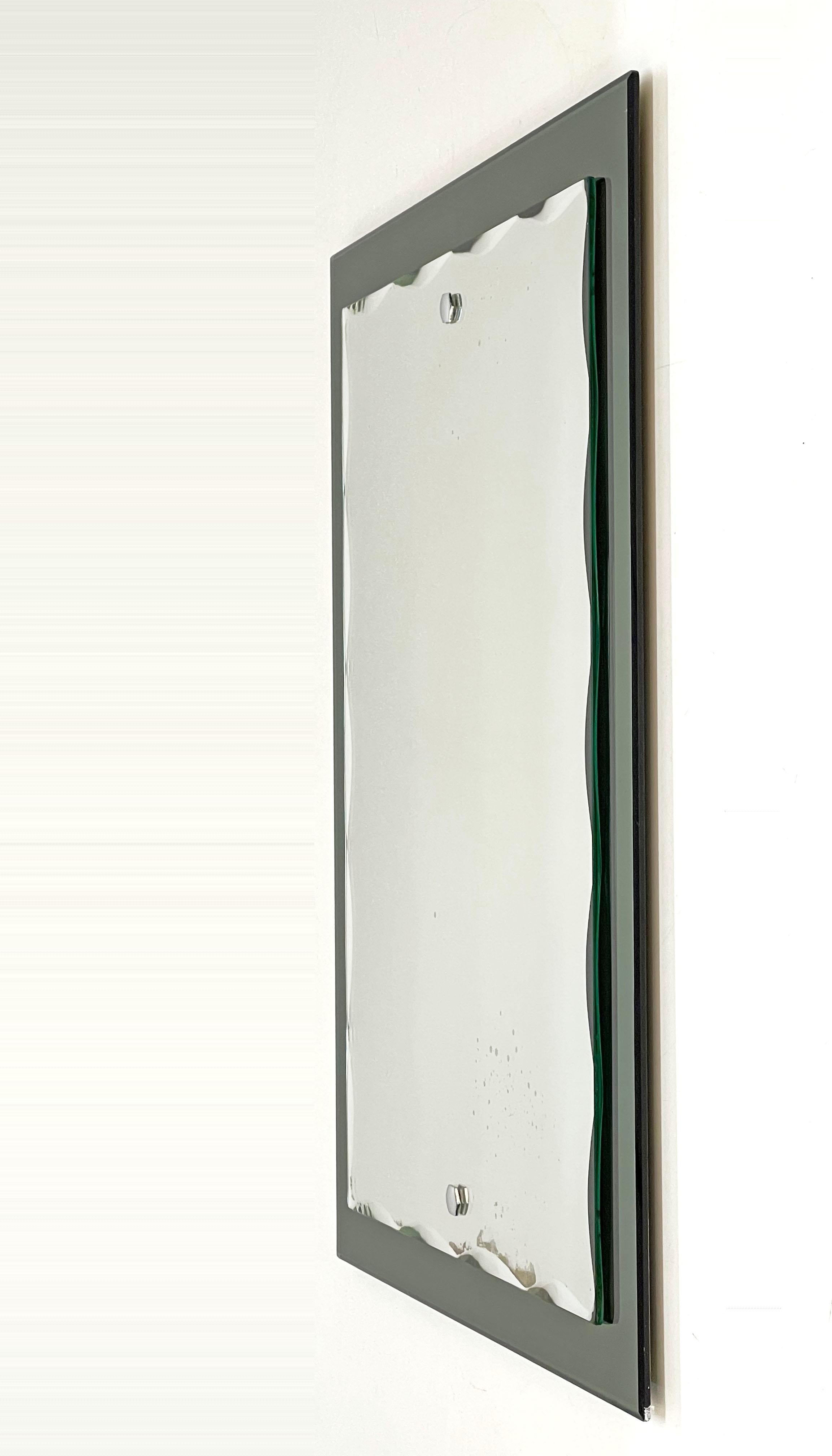 Midcentury Cristal Arte Italian Rectangular Carved Mirror with Frame, 1960s 4