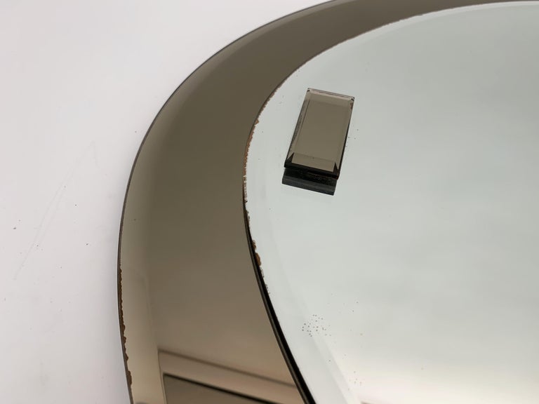 Midcentury Crystal and Grey Double-Layered Italian Wall Mirror, 1960s For Sale 9