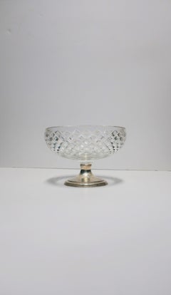 Sterling Silver Crystal Compote Footed Bowl T. G. Hawkes & Co.