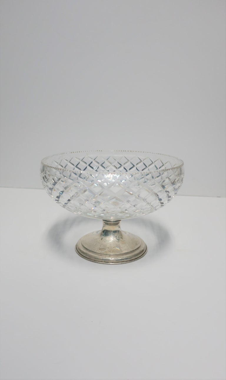 Sterling Silver and Crystal Compote or Footed Bowl For Sale at 1stDibs silver compote bowl