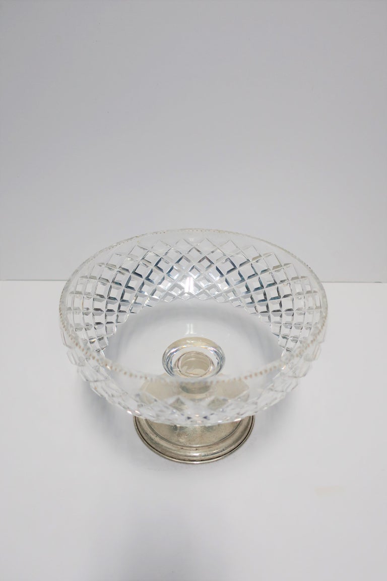 Sterling Silver and Crystal Compote or Footed Bowl For Sale at 1stDibs