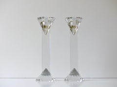 Midcentury Crystal Candlesticks