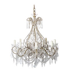 Midcentury Crystal Chandelier