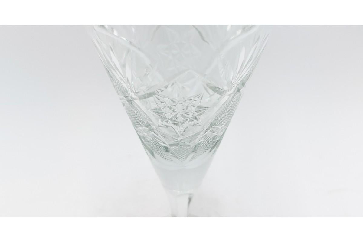 Midcentury Crystal Decanter Liqueur Set, Poland, 1960s at 1stDibs