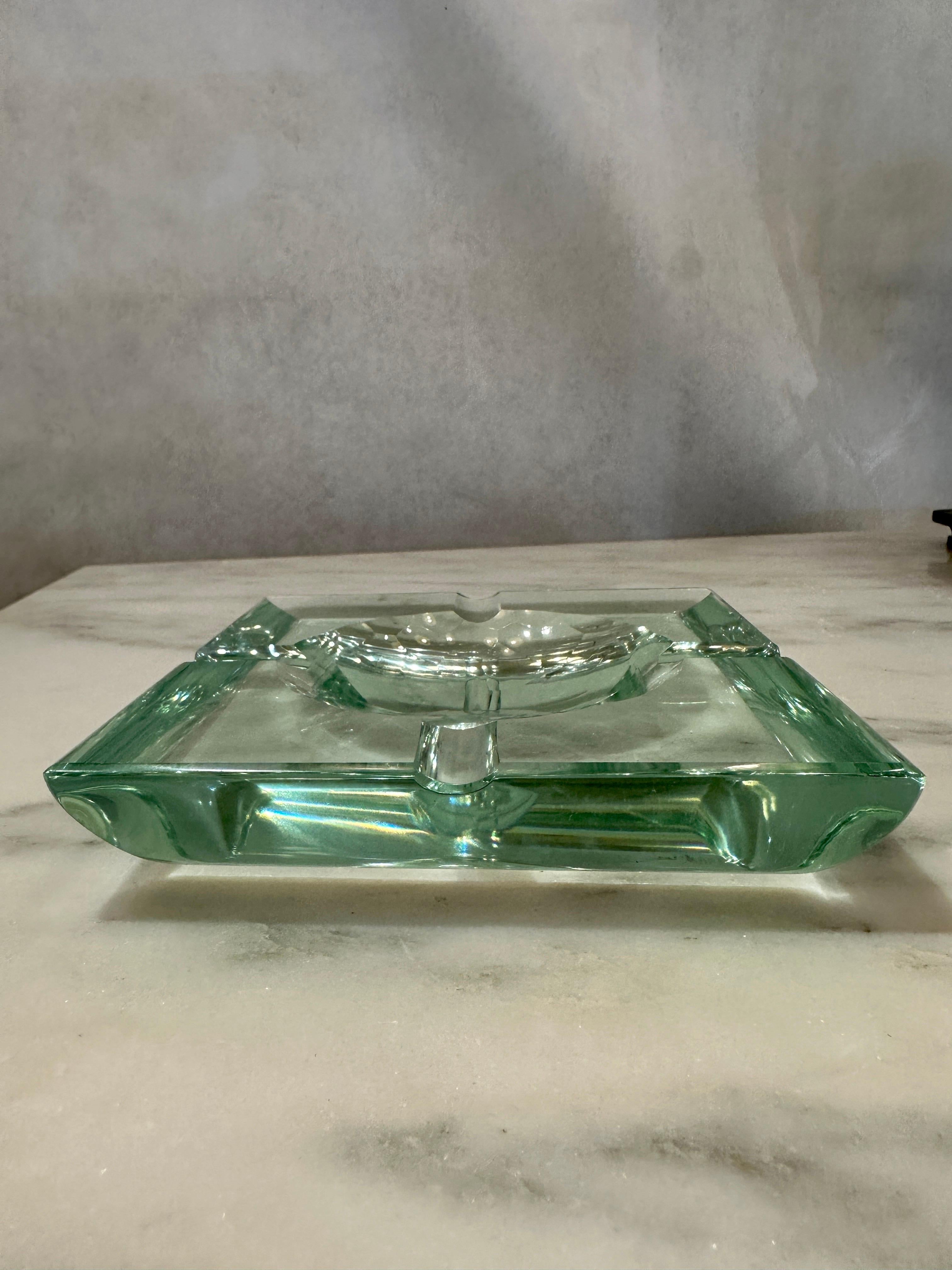 Mid-Century Modern Midcentury Crystal Glass Ashtray/ Vide-Poche by Fontana Arte For Sale