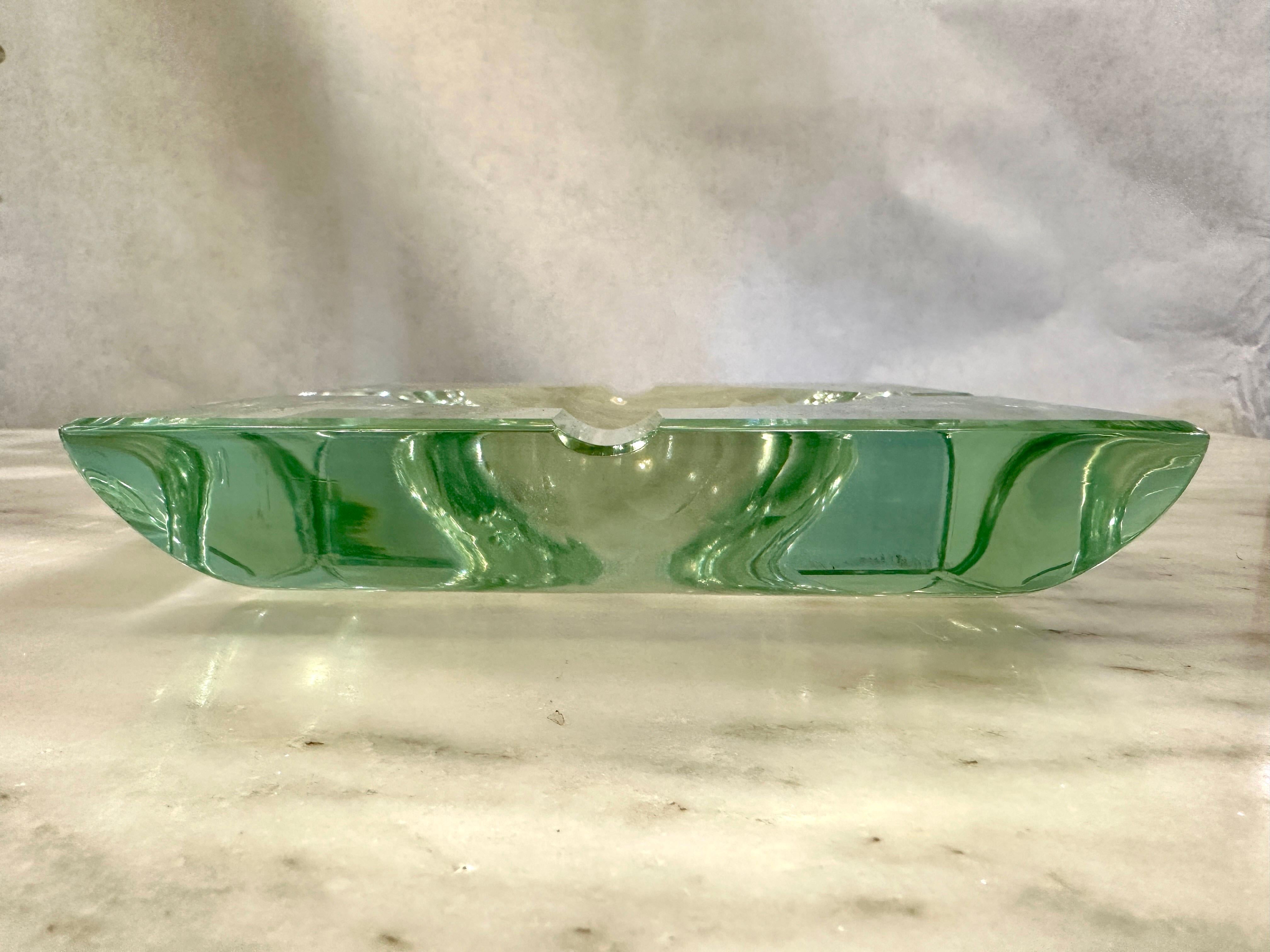 Mid-20th Century Midcentury Crystal Glass Ashtray/ Vide-Poche by Fontana Arte For Sale
