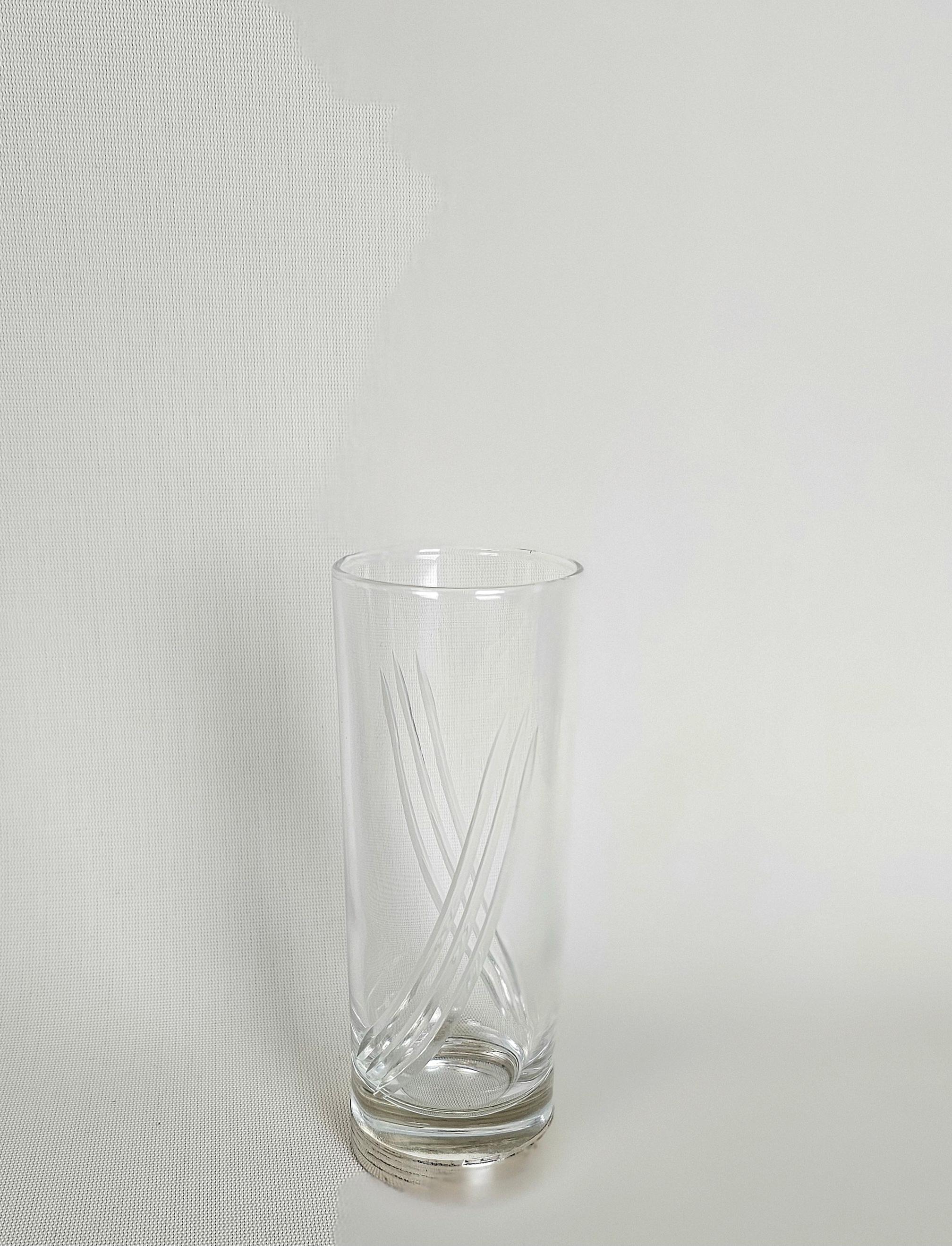 Midcentury Crystal Glass Transparent Silver 800 Italian Designs 1960s Set of 6 Bon état - En vente à Palermo, IT