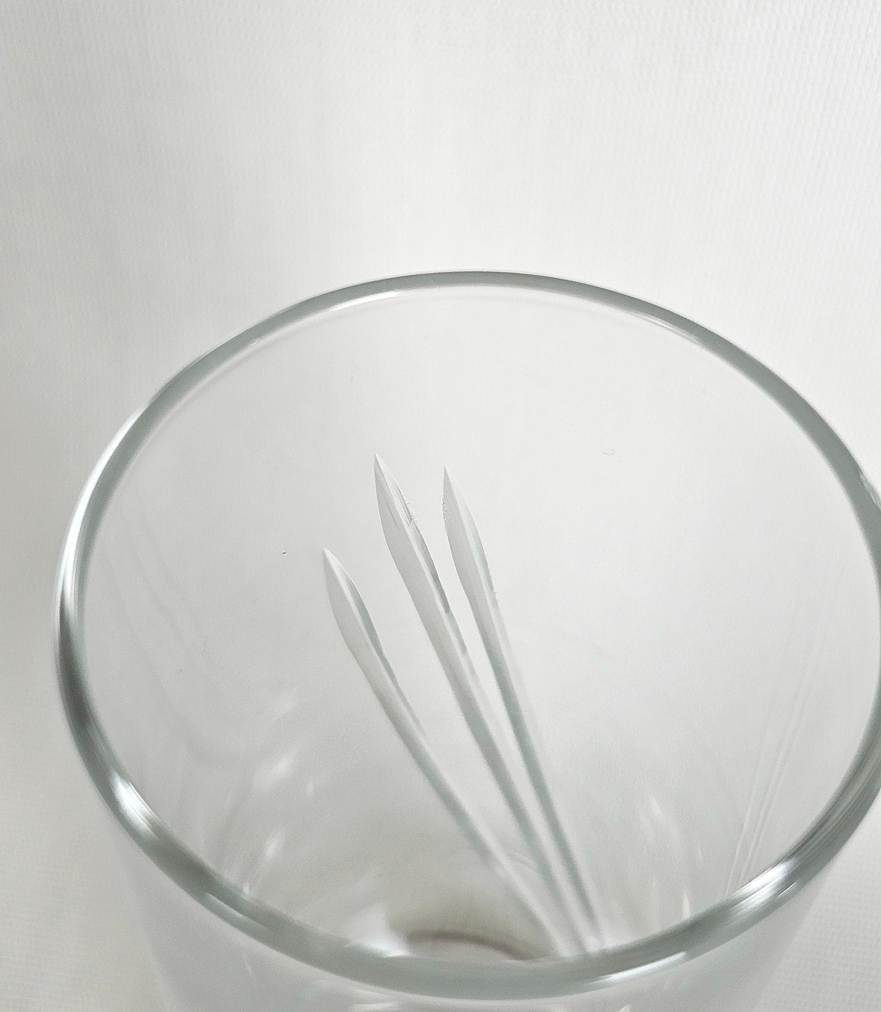 Midcentury Crystal Glass Transparent Silver 800 Italian Designs 1960s Set of 6 en vente 1