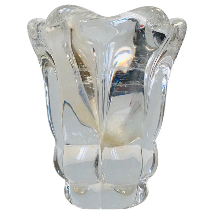 Vase en cristal du milieu du siècle dernier de Nils Landberg pour Orrefors, années 1950
