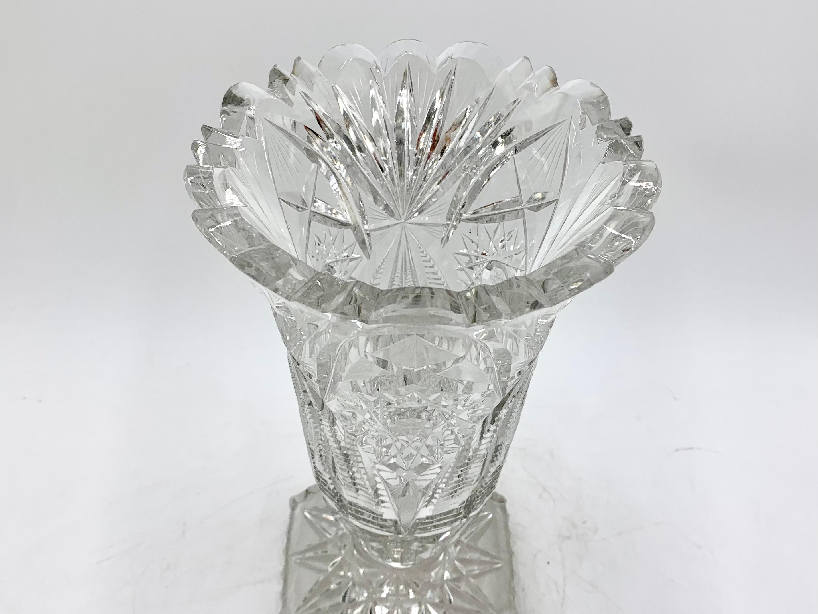 Polish Midcentury Crystal Vase, Poland, 1960s For Sale
