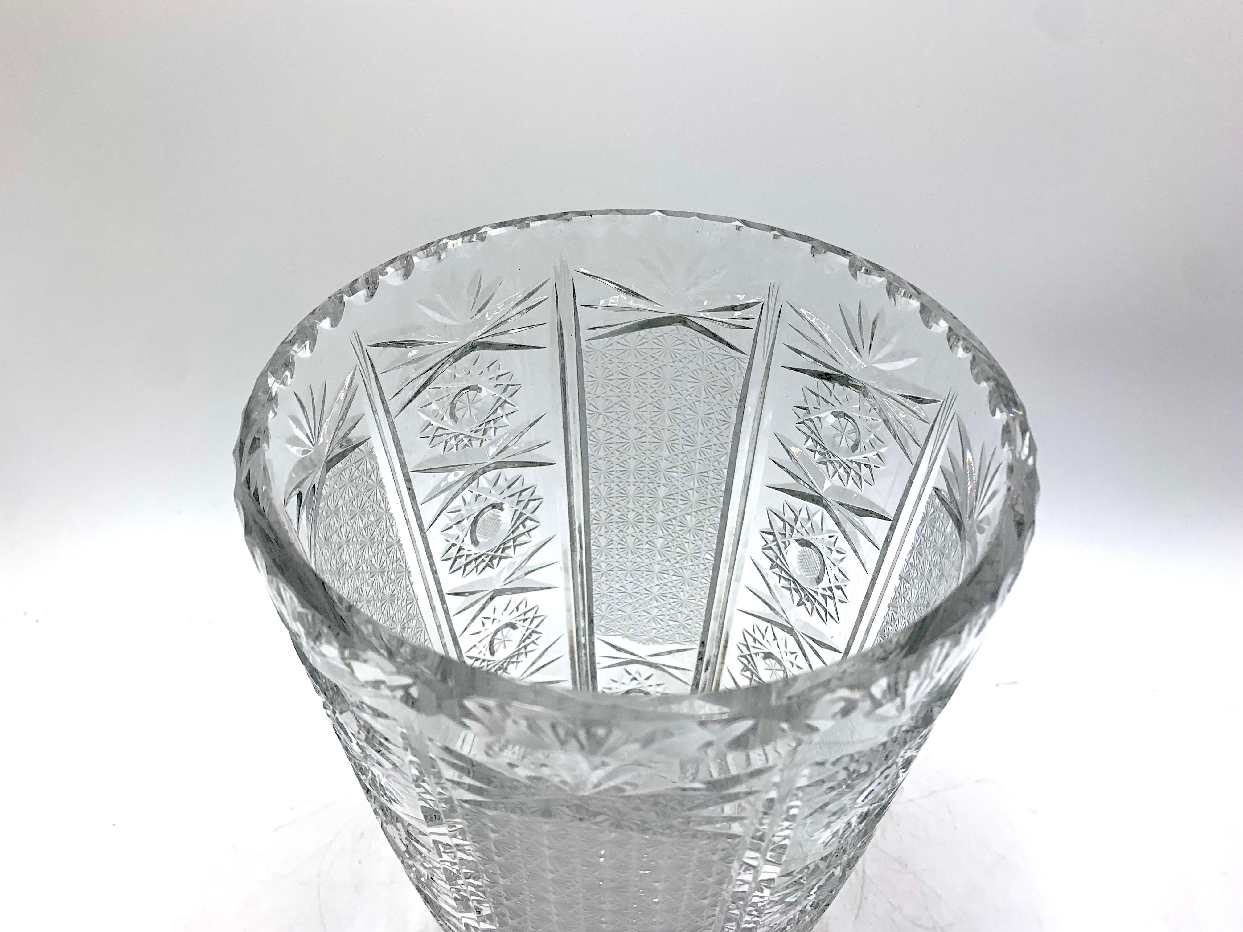 Polish Midcentury Crystal Vase, Poland, 1960s For Sale