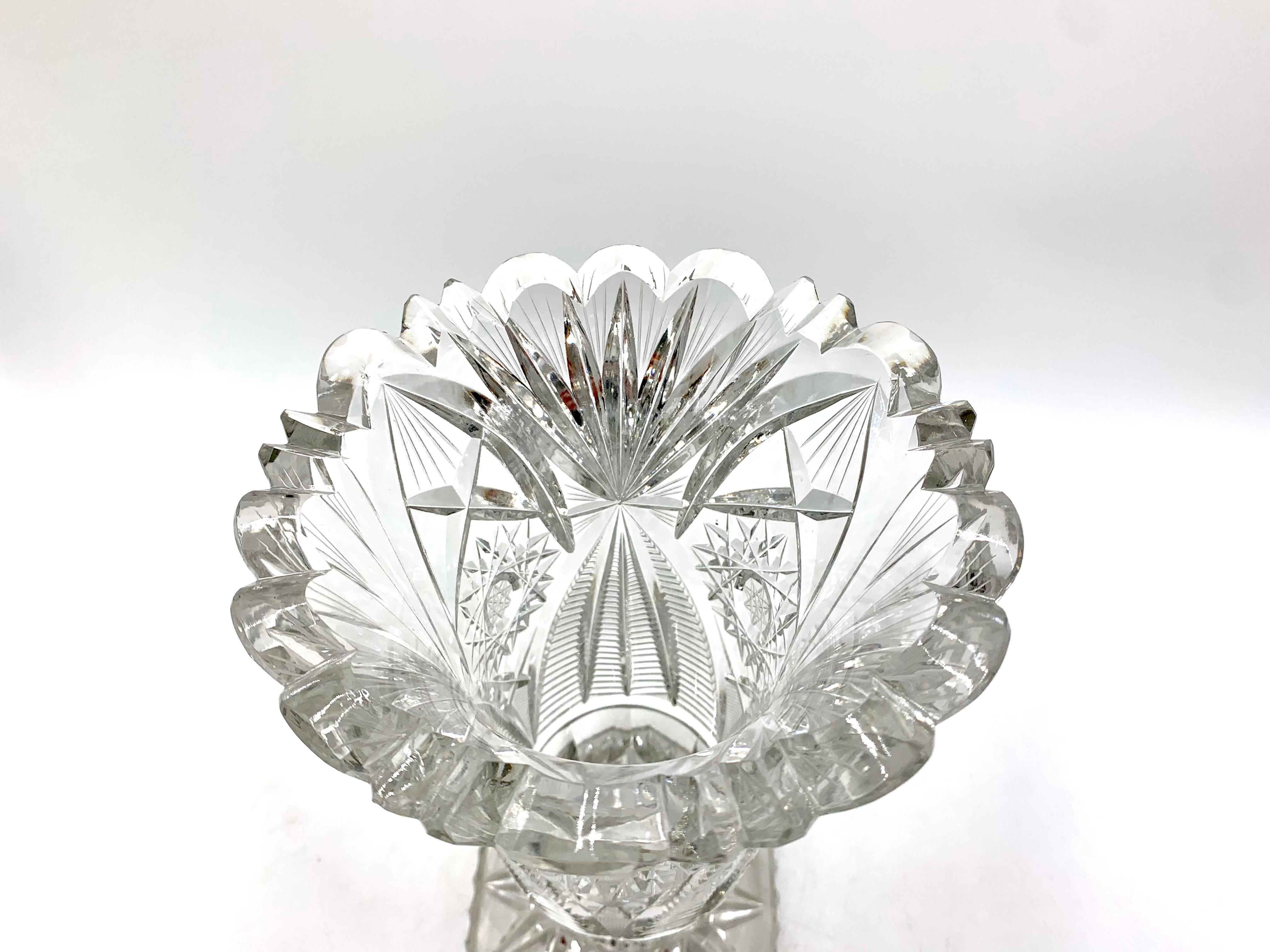 Mid-20th Century Midcentury Crystal Vase, Poland, 1960s For Sale