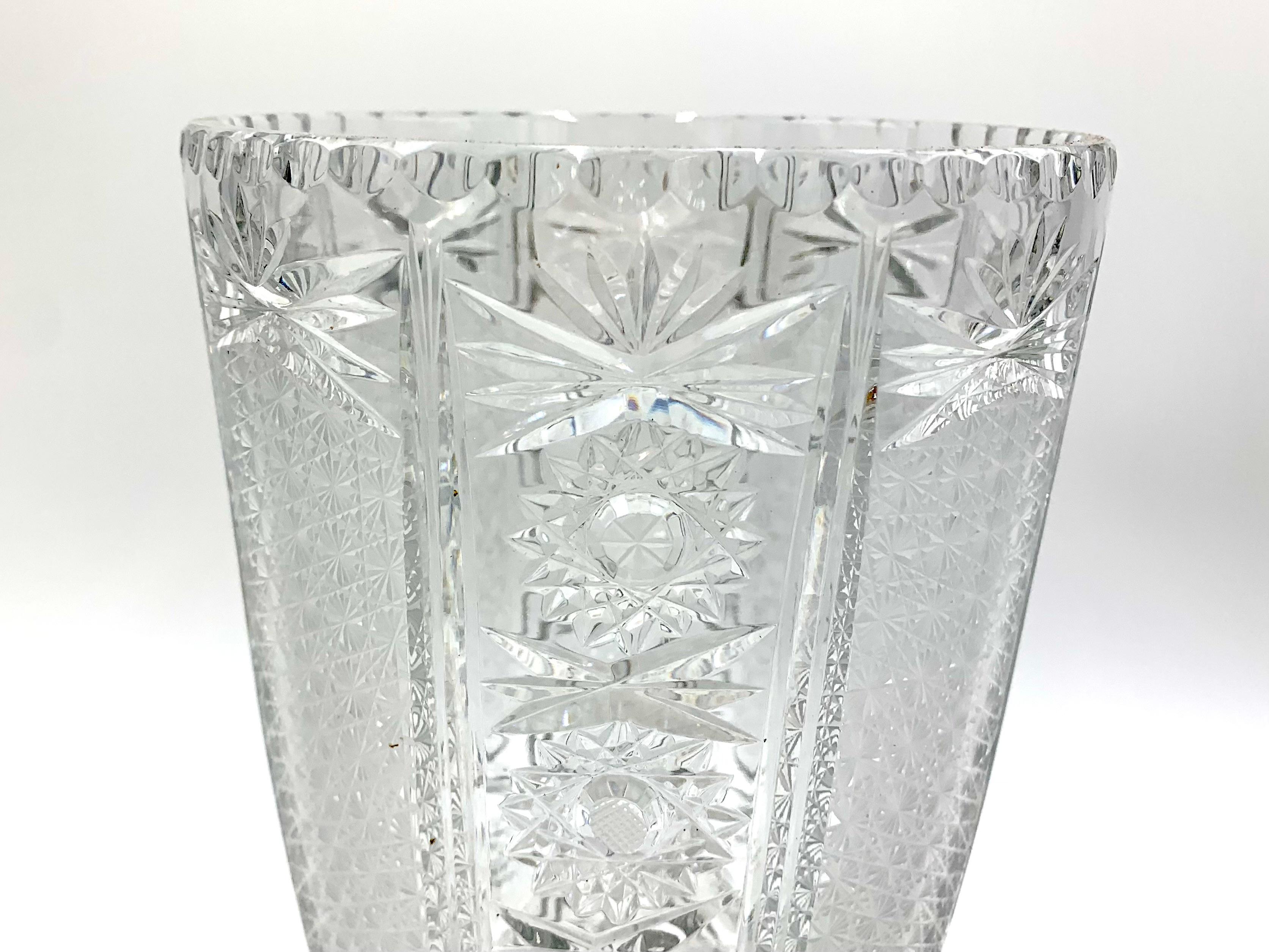 Mid-20th Century Midcentury Crystal Vase, Poland, 1960s For Sale