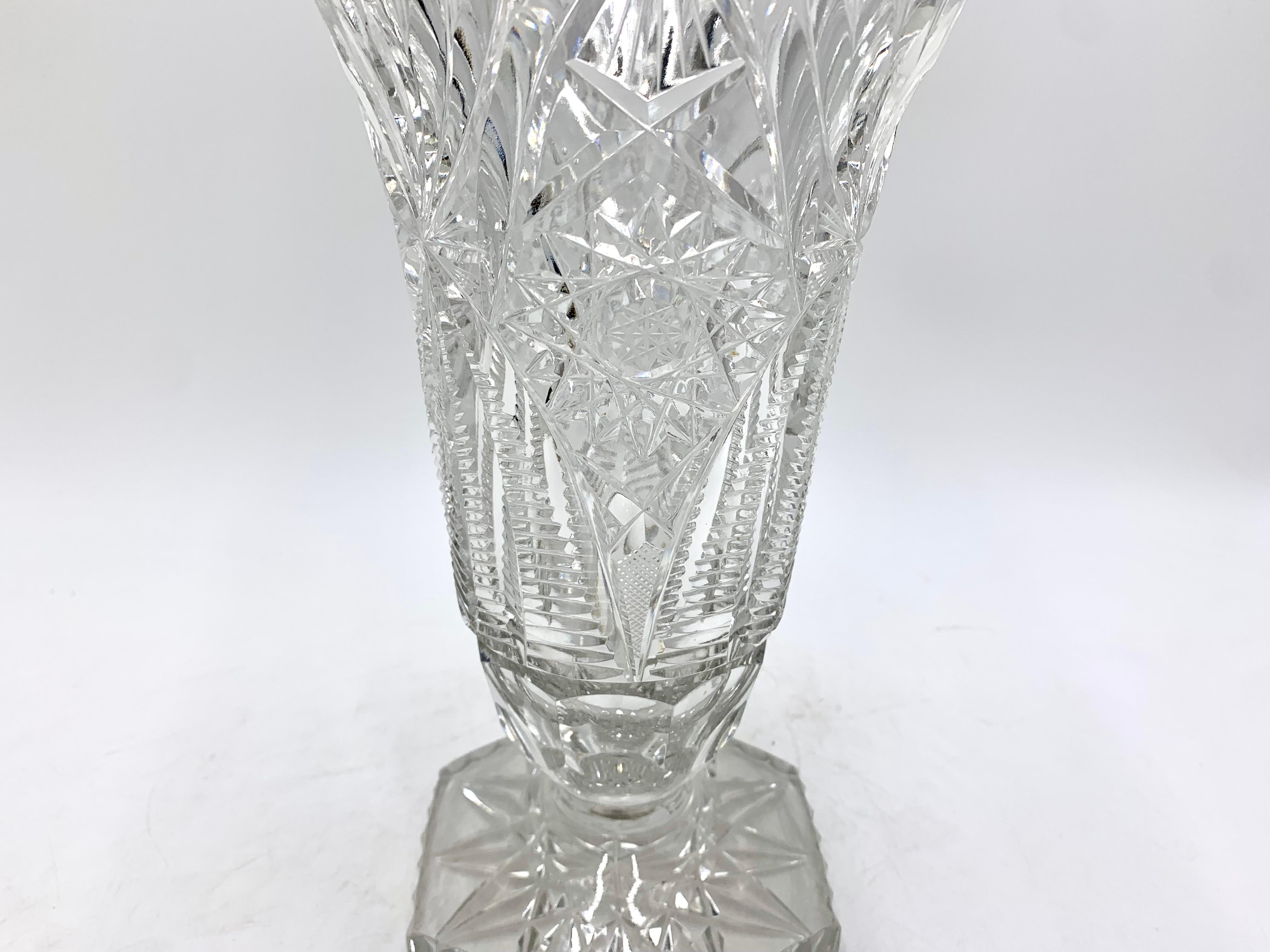 Midcentury Crystal Vase, Poland, 1960s For Sale 2