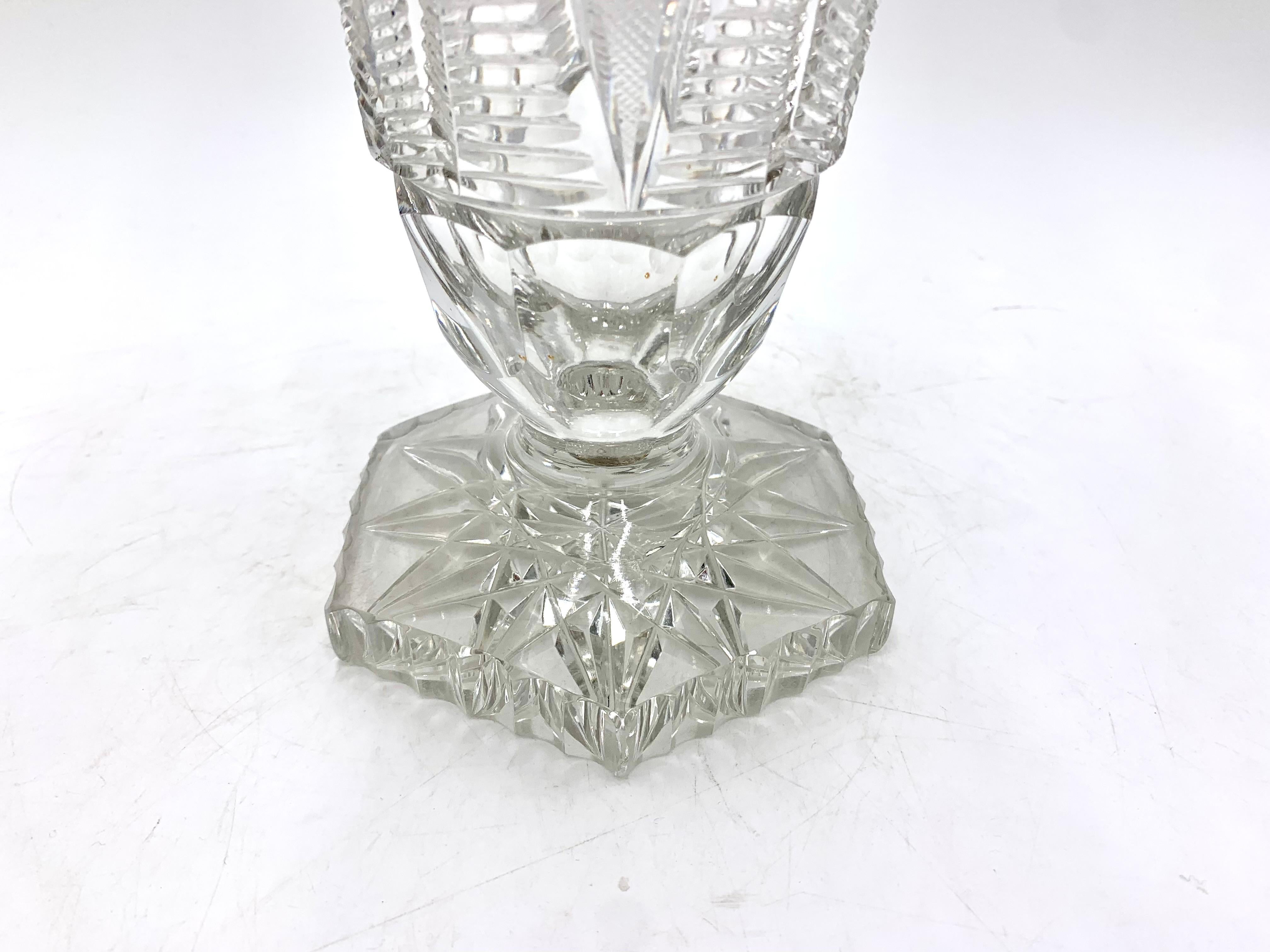 Midcentury Crystal Vase, Poland, 1960s For Sale 3