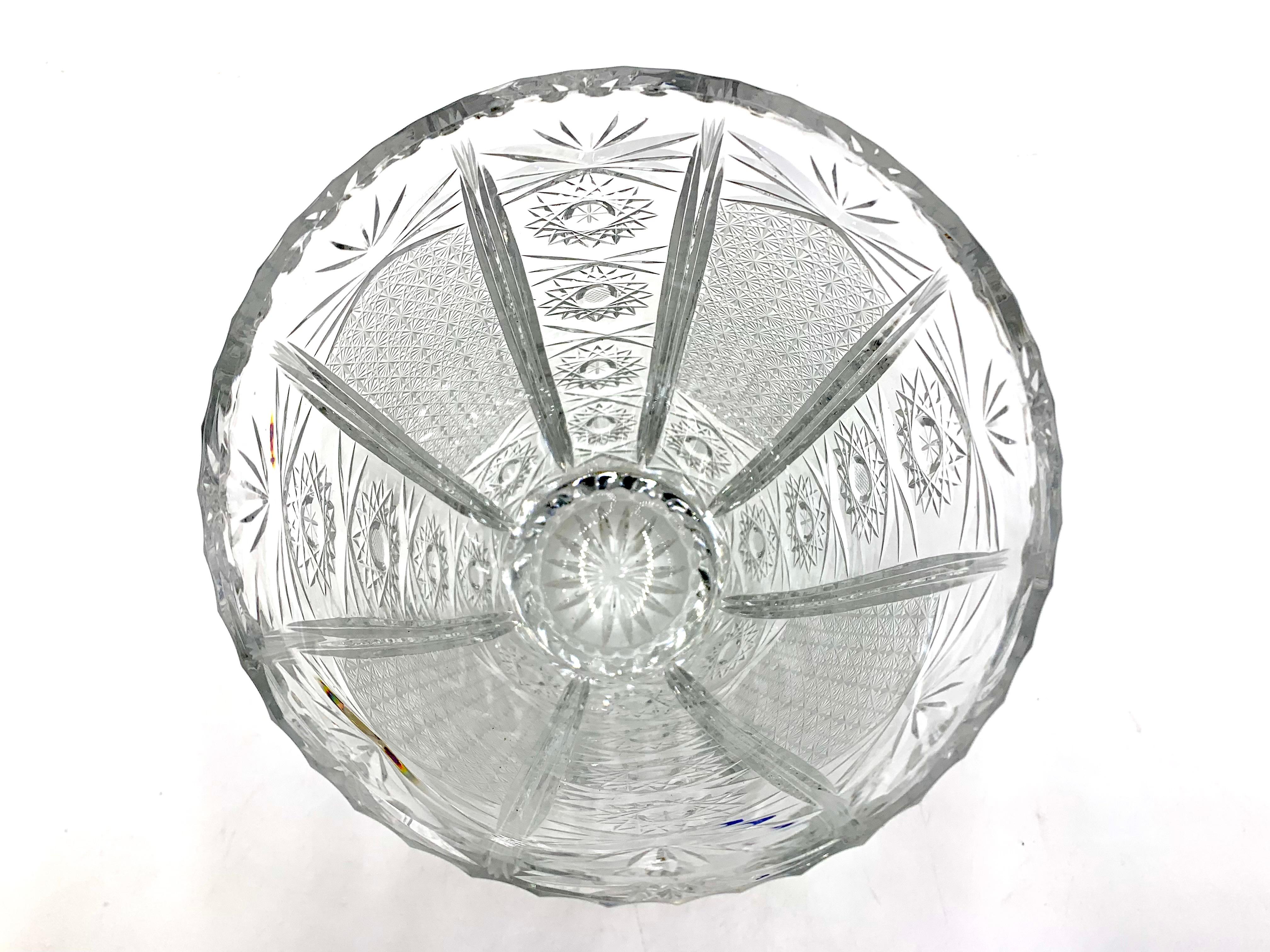Midcentury Crystal Vase, Poland, 1960s For Sale 3