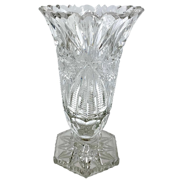 Midcentury Crystal Vase, Poland, 1960s For Sale at 1stDibs