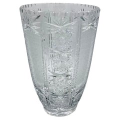 Retro Midcentury Crystal Vase, Poland, 1960s