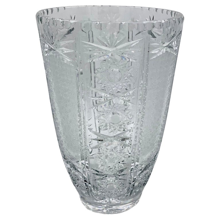 Midcentury Crystal Vase, Poland, 1960s For Sale at 1stDibs