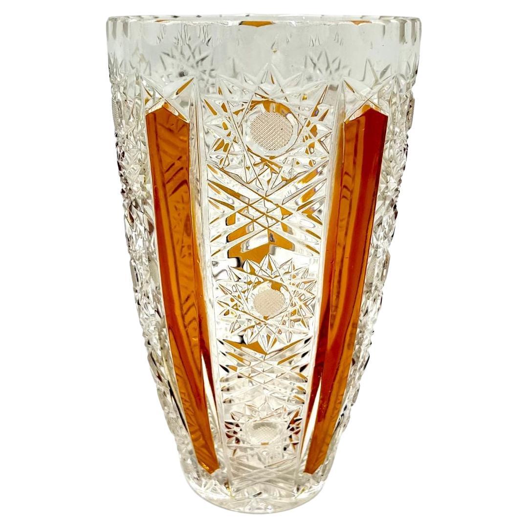 Midcentury Crystal Vase, Poland, 1960s at 1stDibs