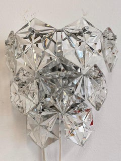 Midcentury Crystal Wall Lamp Kinkeldey, Germany, 1970s