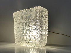 Midcentury Crystal Wall Sconce or Flush Mount from Limburg, 1970s