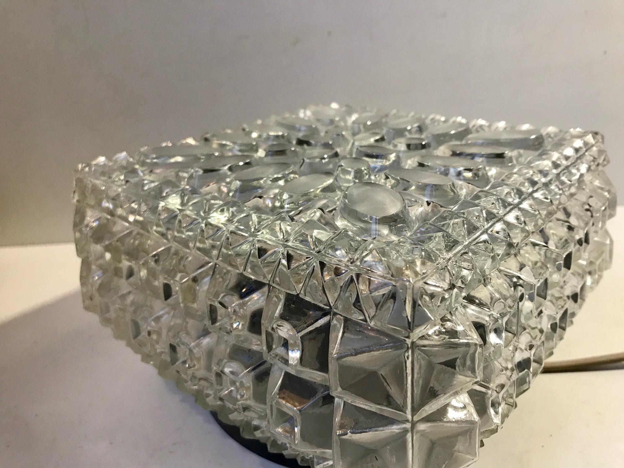 Mid-Century Modern Midcentury Crystal Wall Sconce or Flush Mount from Limburg, 1970s For Sale