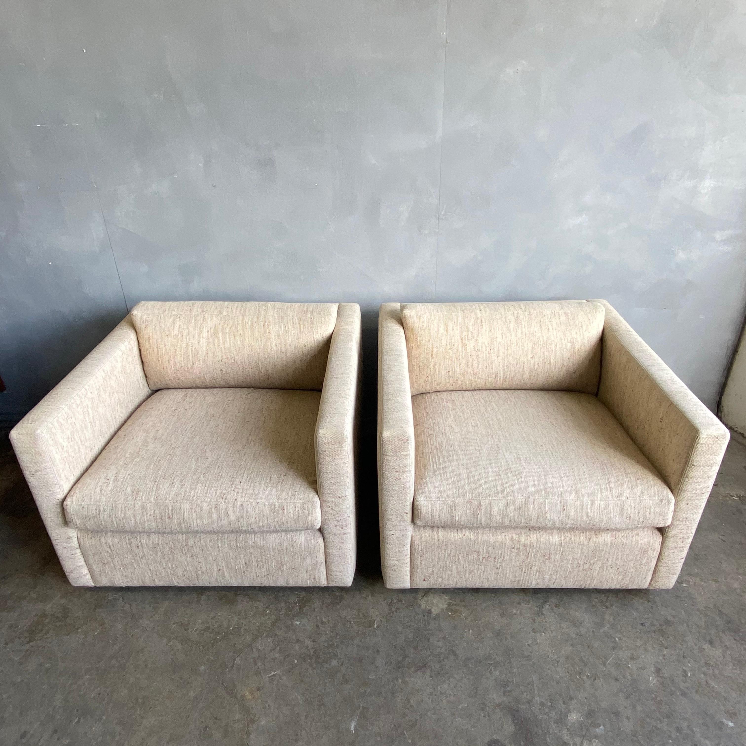 Midcentury Cube Lounge Chairs for Knoll Pair 6