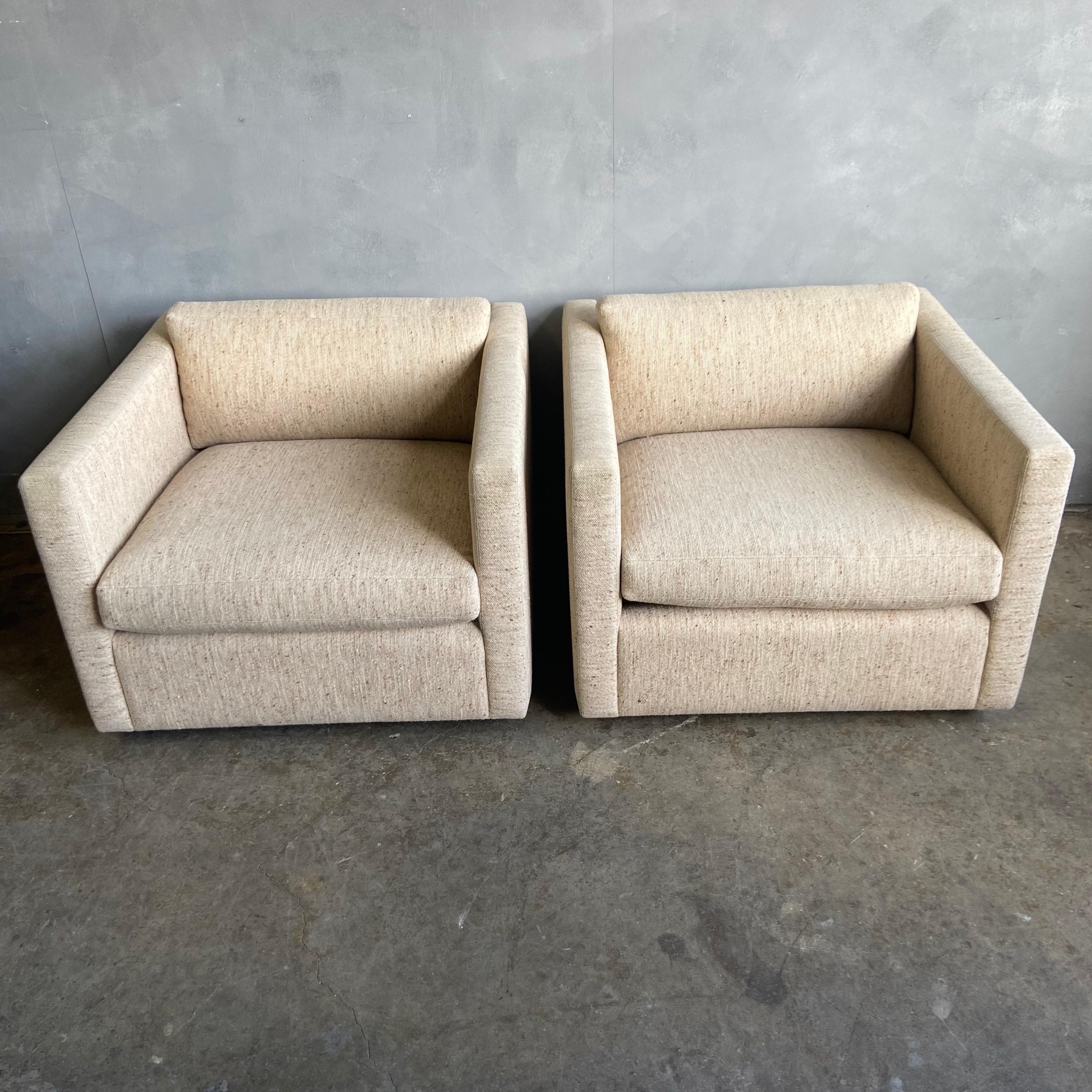 Midcentury Cube Lounge Chairs for Knoll Pair 7