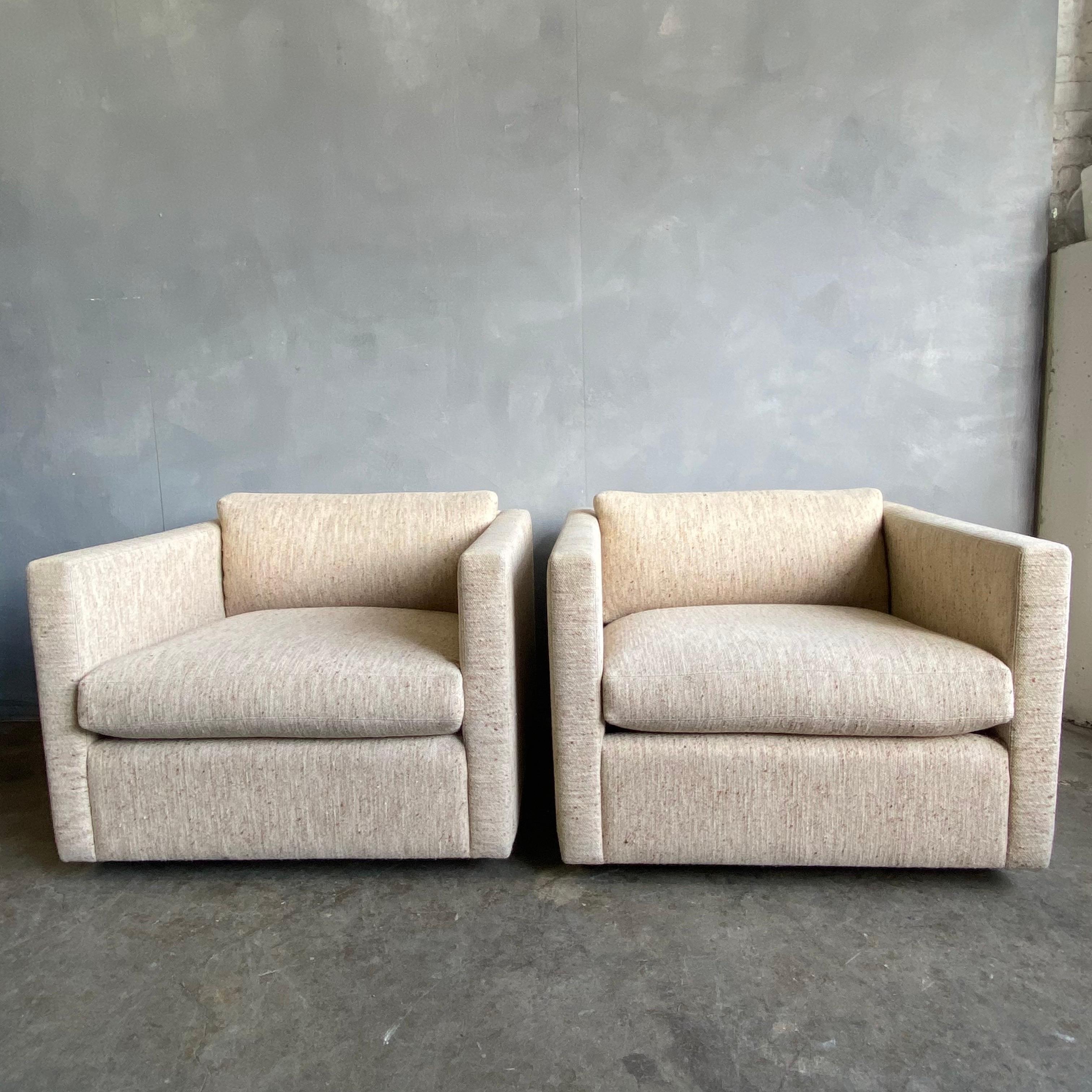 Midcentury Cube Lounge Chairs for Knoll Pair 8