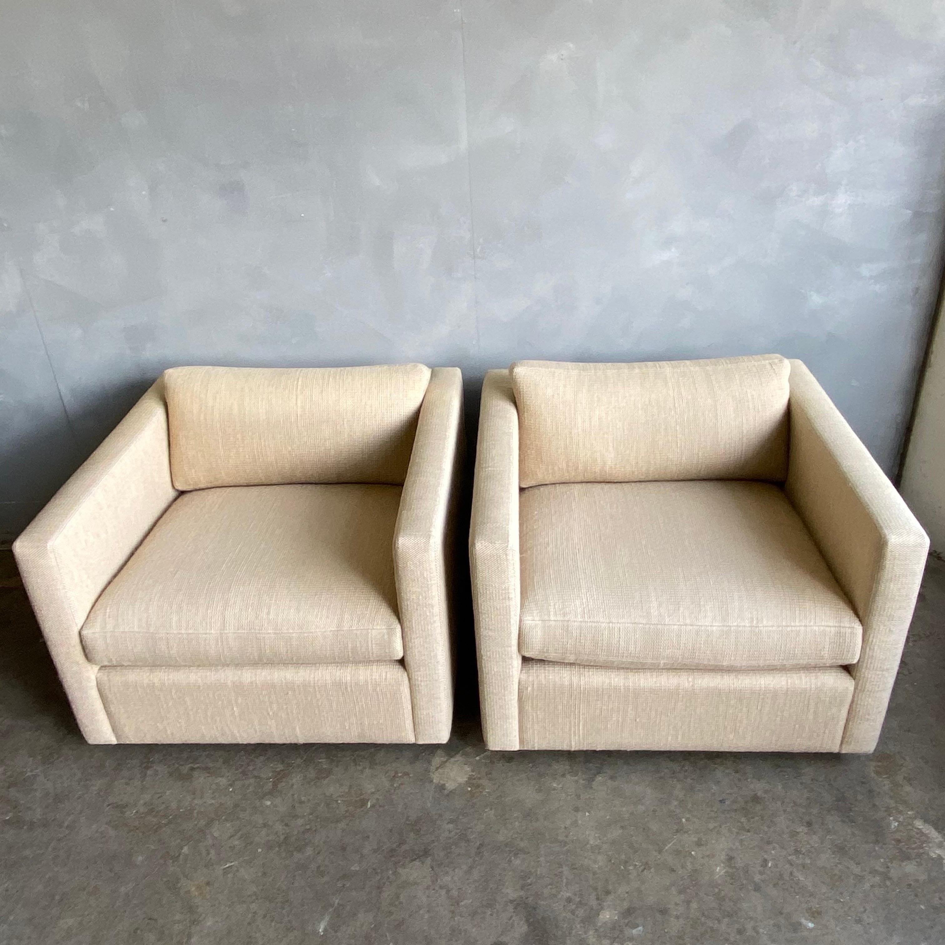 American Midcentury Cube Lounge Chairs for Knoll