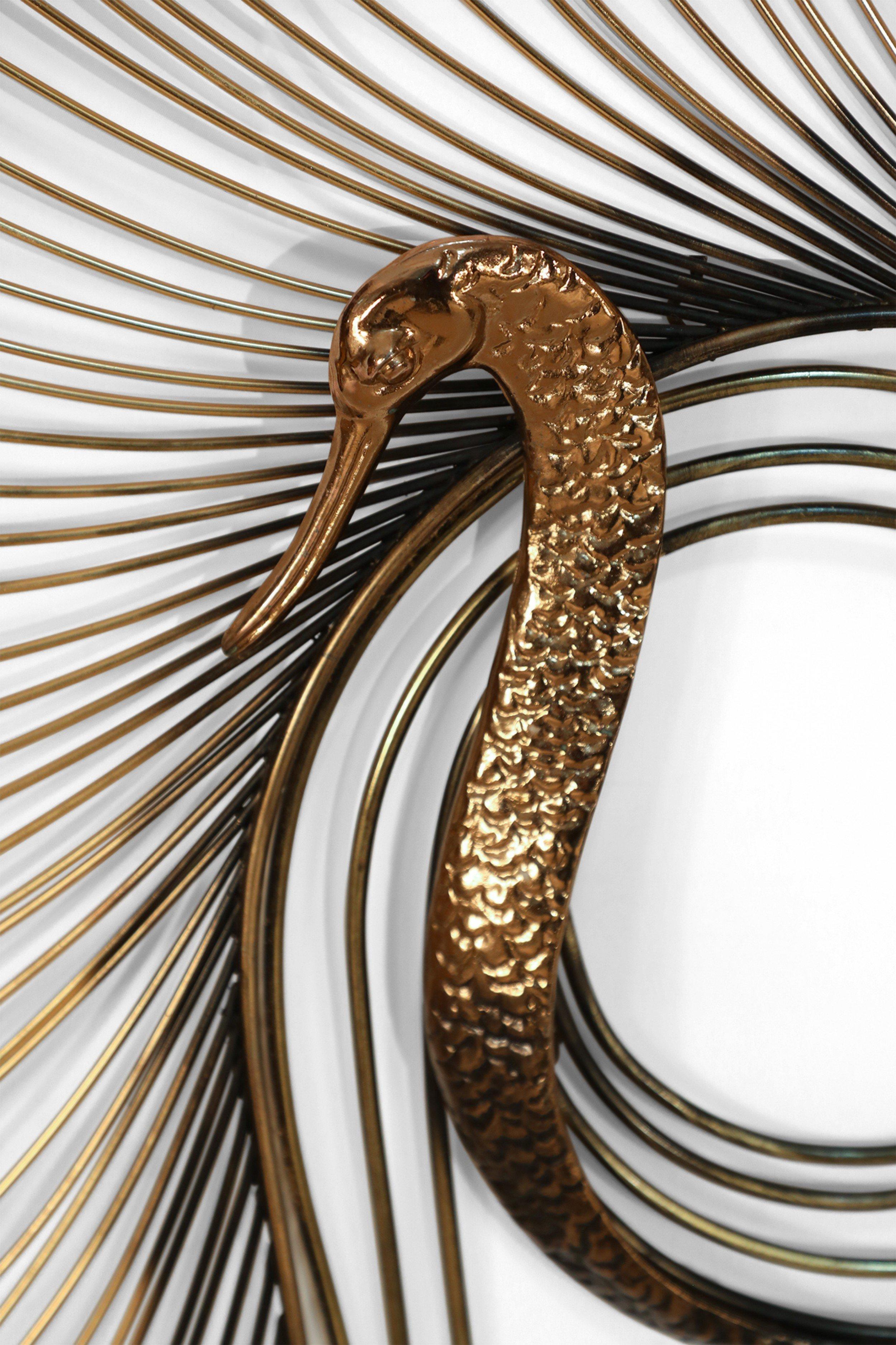 MidCentury Curtis Jere Brass Peacock Wall Sculpture at 1stDibs