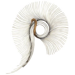 MidCentury Curtis Jere Brass Peacock Wall Sculpture