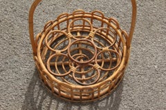 Midcentury Curved Bamboo Portable Bar Italienisch Design 1950s