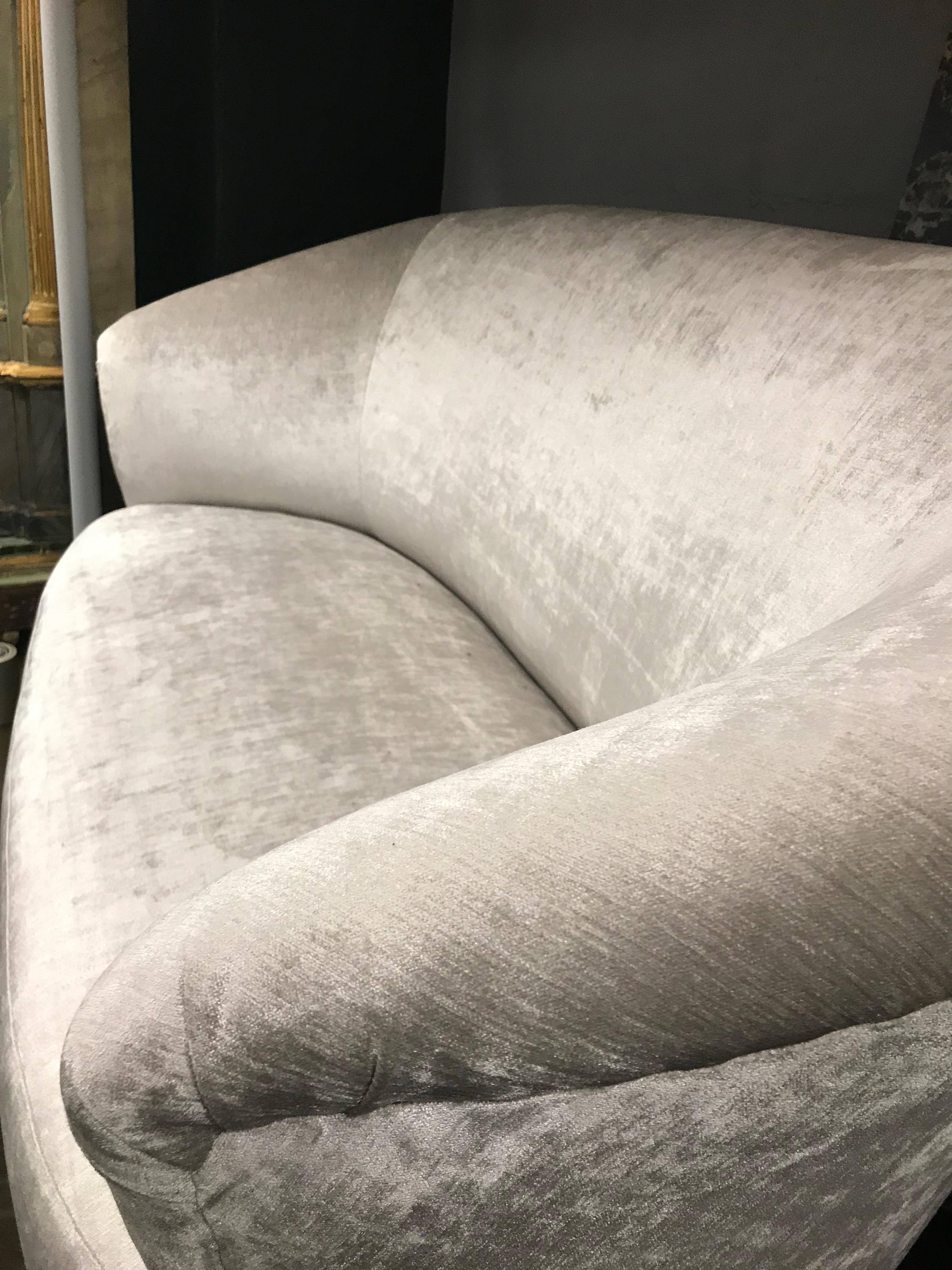 Mid-20th Century Midcentury Curved Parisi Sofa on Brass Feet