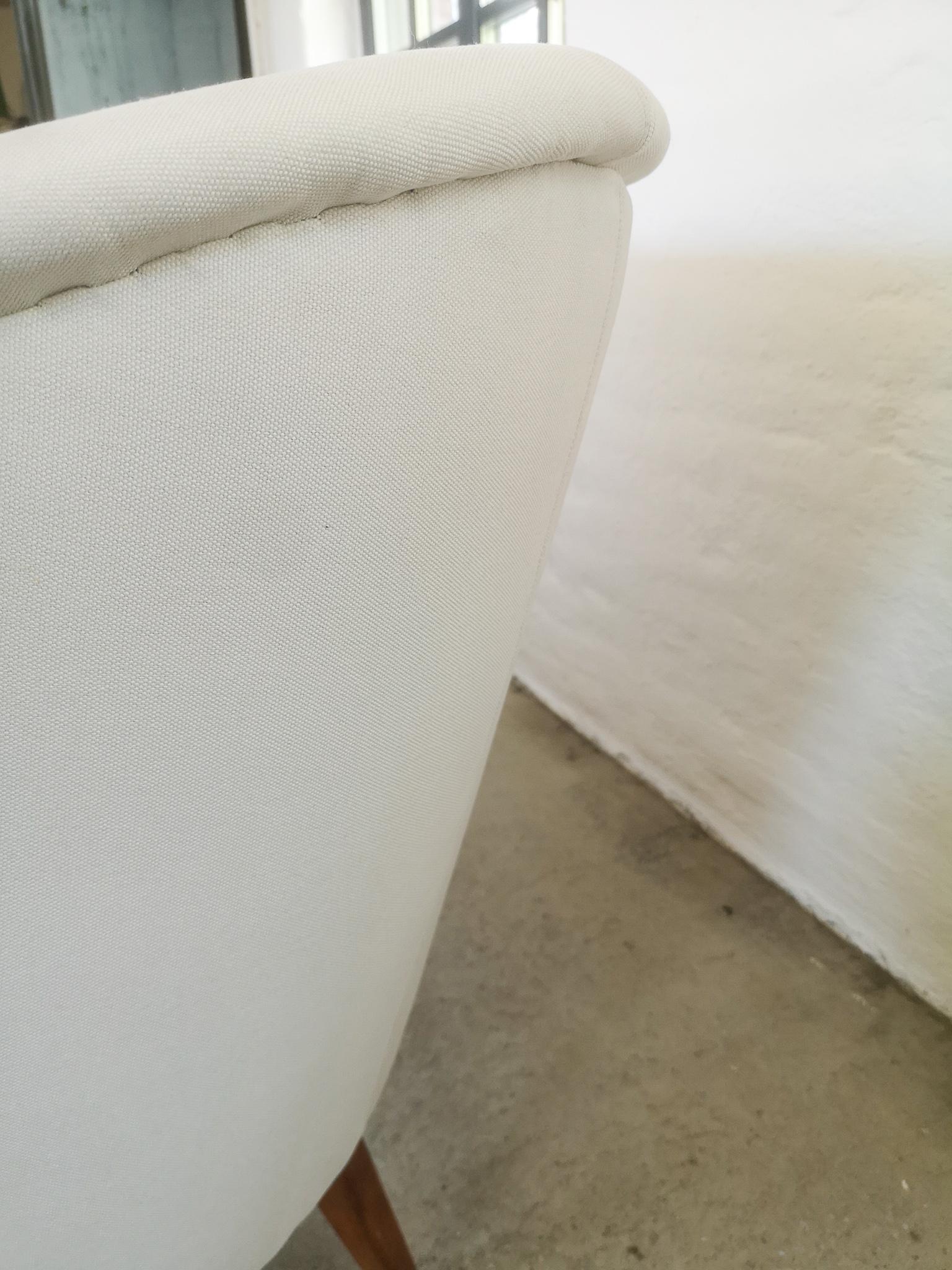 Fabric Midcentury Curved Sofa and Chair OPE Sweden, 1950s
