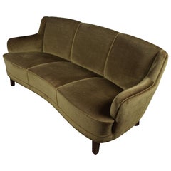 Midcentury Curved Sofa from Denmark, circa 1950