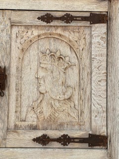 Midcentury Custom Carved and Painted Wood Sideboard