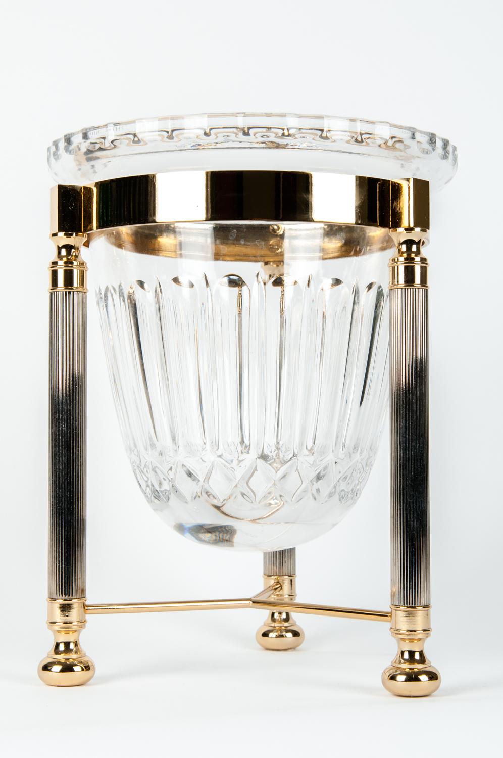 European Midcentury Cut Crystal Champagne Cooler