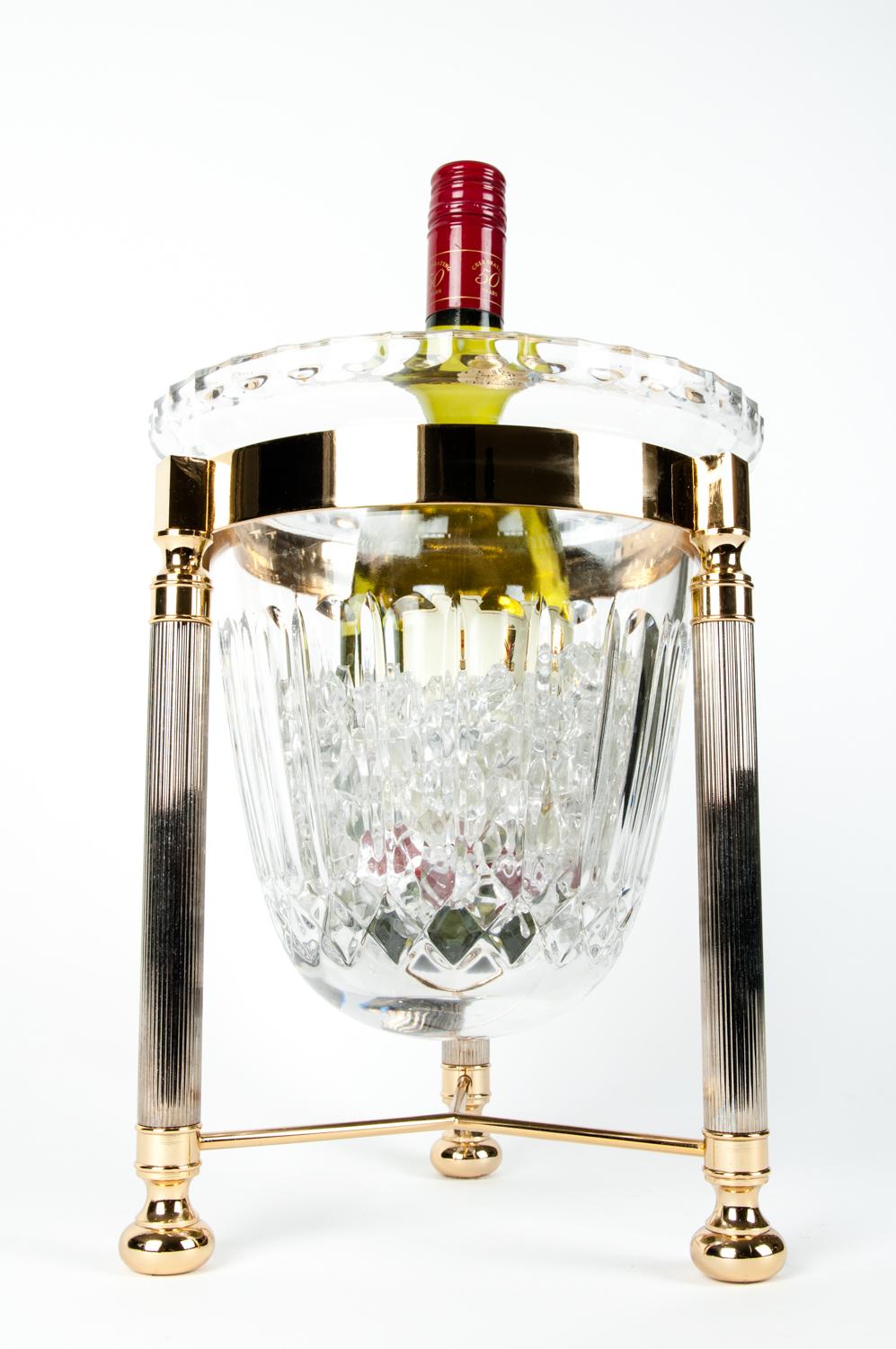 20th Century Midcentury Cut Crystal Champagne Cooler