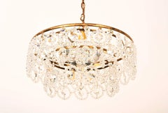Midcentury Cut Crystal Chandelier