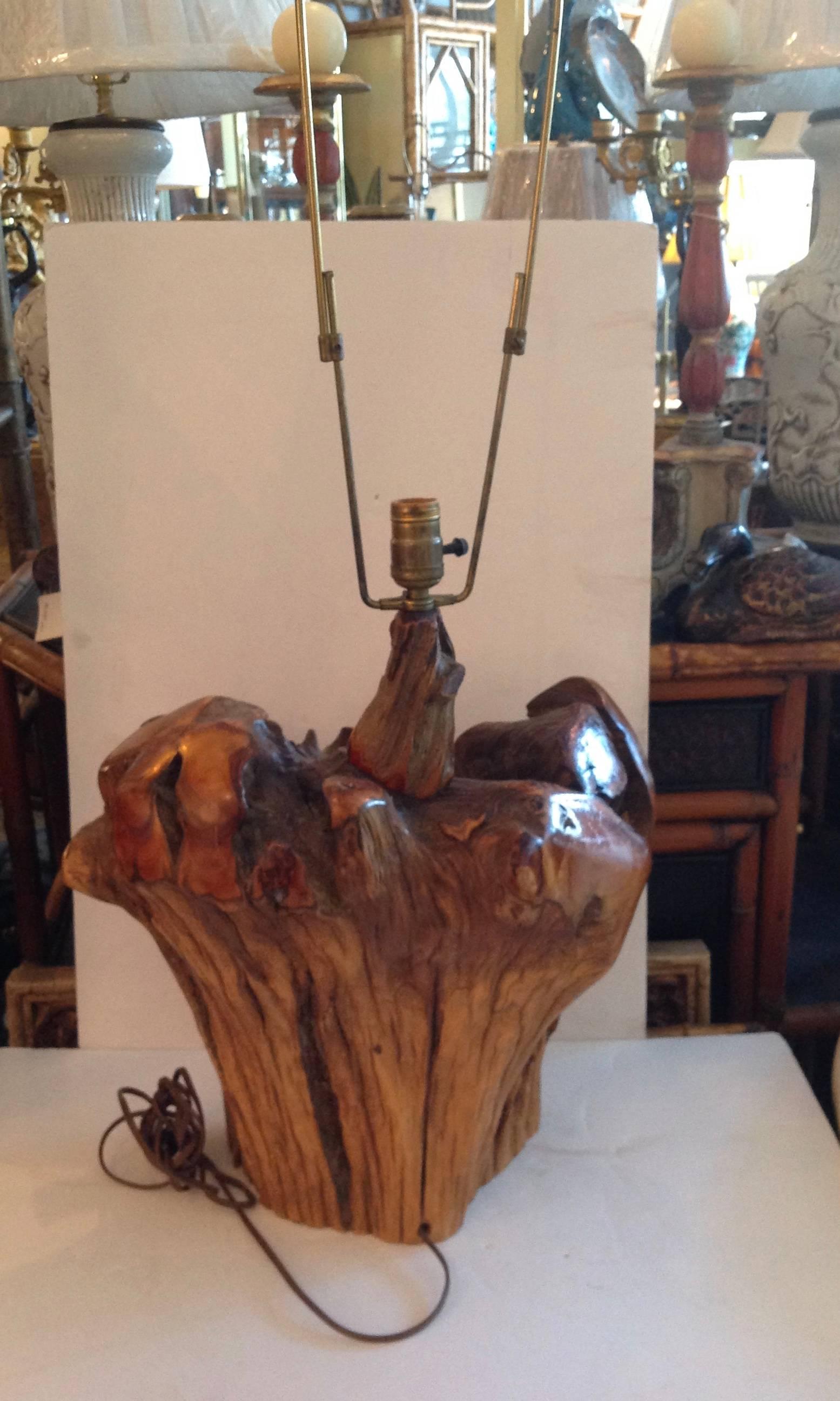 American Midcentury Cypress Table Lamp